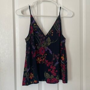 Black tank top with flowers